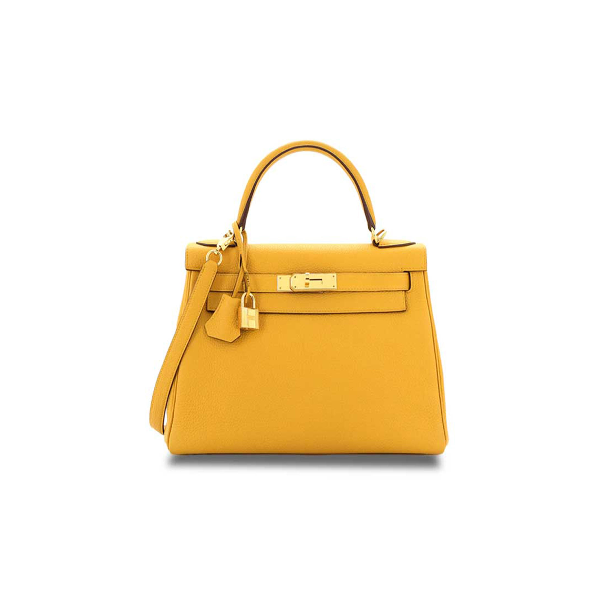 HERMÈS MASTER KELLY 28 AMBER YELLOW WITH GOLD HARDWARE (28*22*10cm) 
